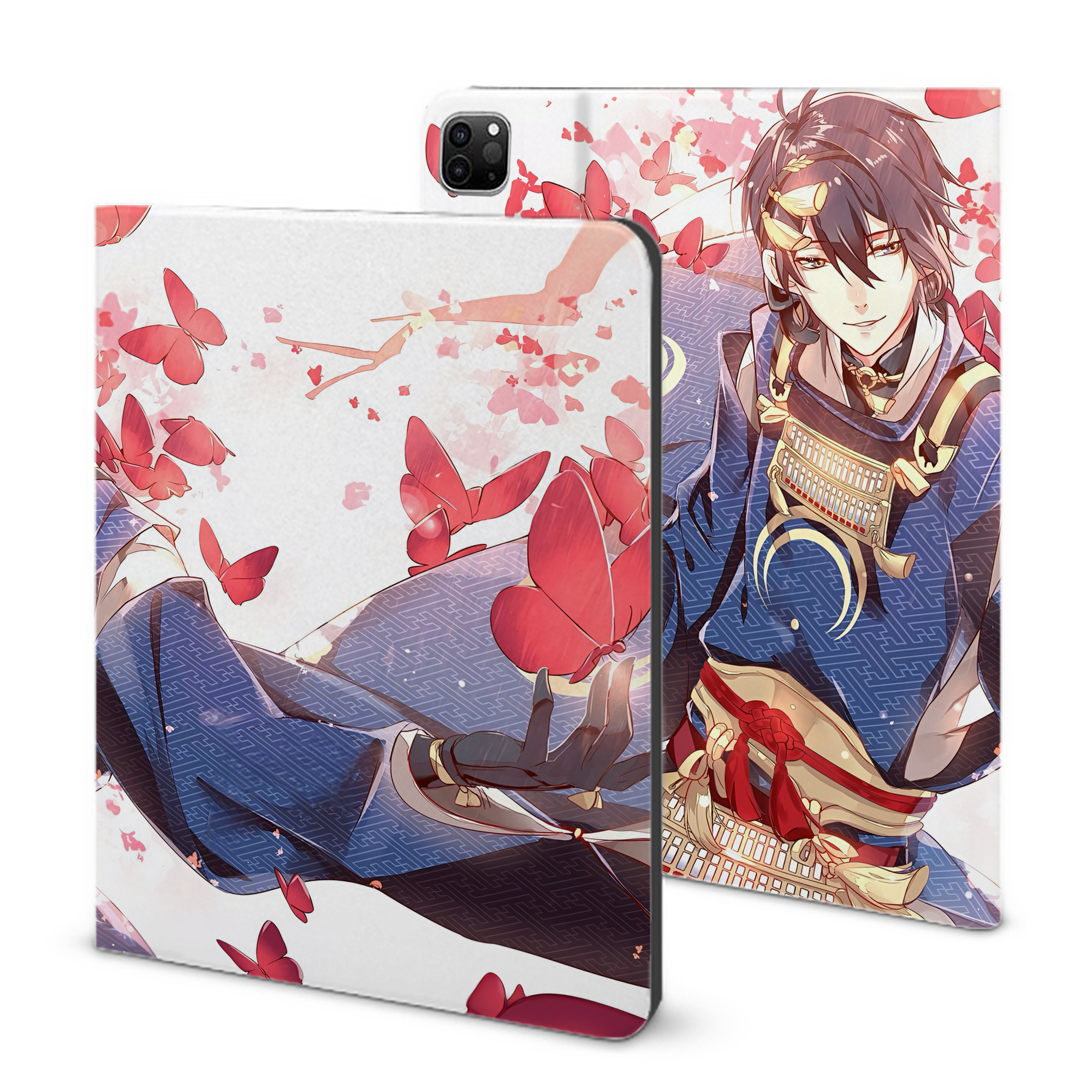 （画像用） 刀剣乱舞 Touken Ranbu IPad ケース ブック型 PUレザー TPU 耐衝撃 軽量 薄型 ペン収納なし 全面保護 IPad 各モデル対応